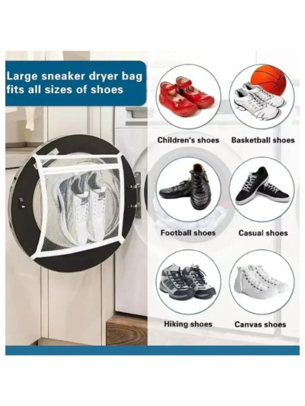 10PCS Portable Laundry Dryering Net Bags for Shoes,Dryer Door Shoe Net Bags